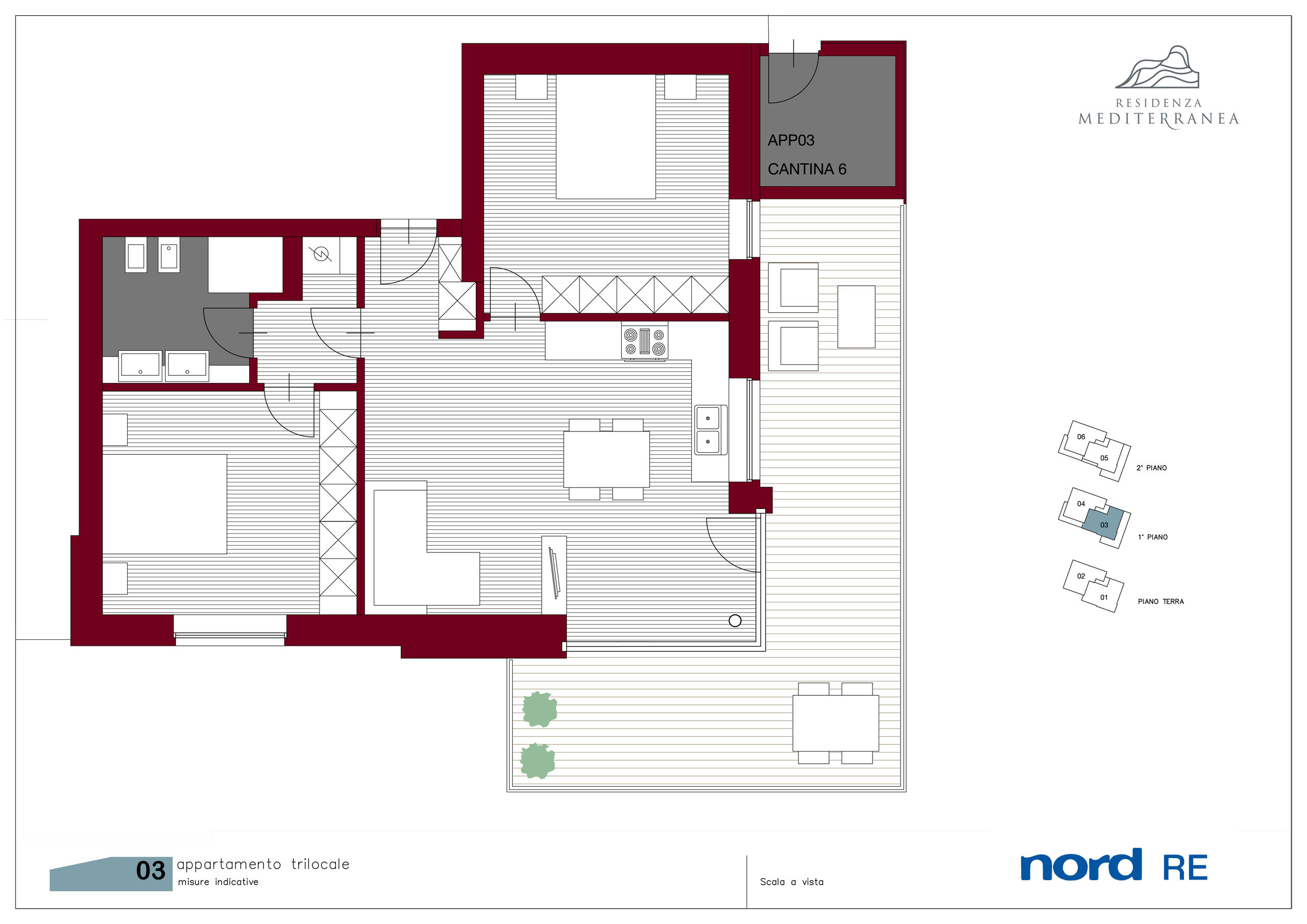 Residenza Mediterranea - Trilocale al primo piano con terrazzo