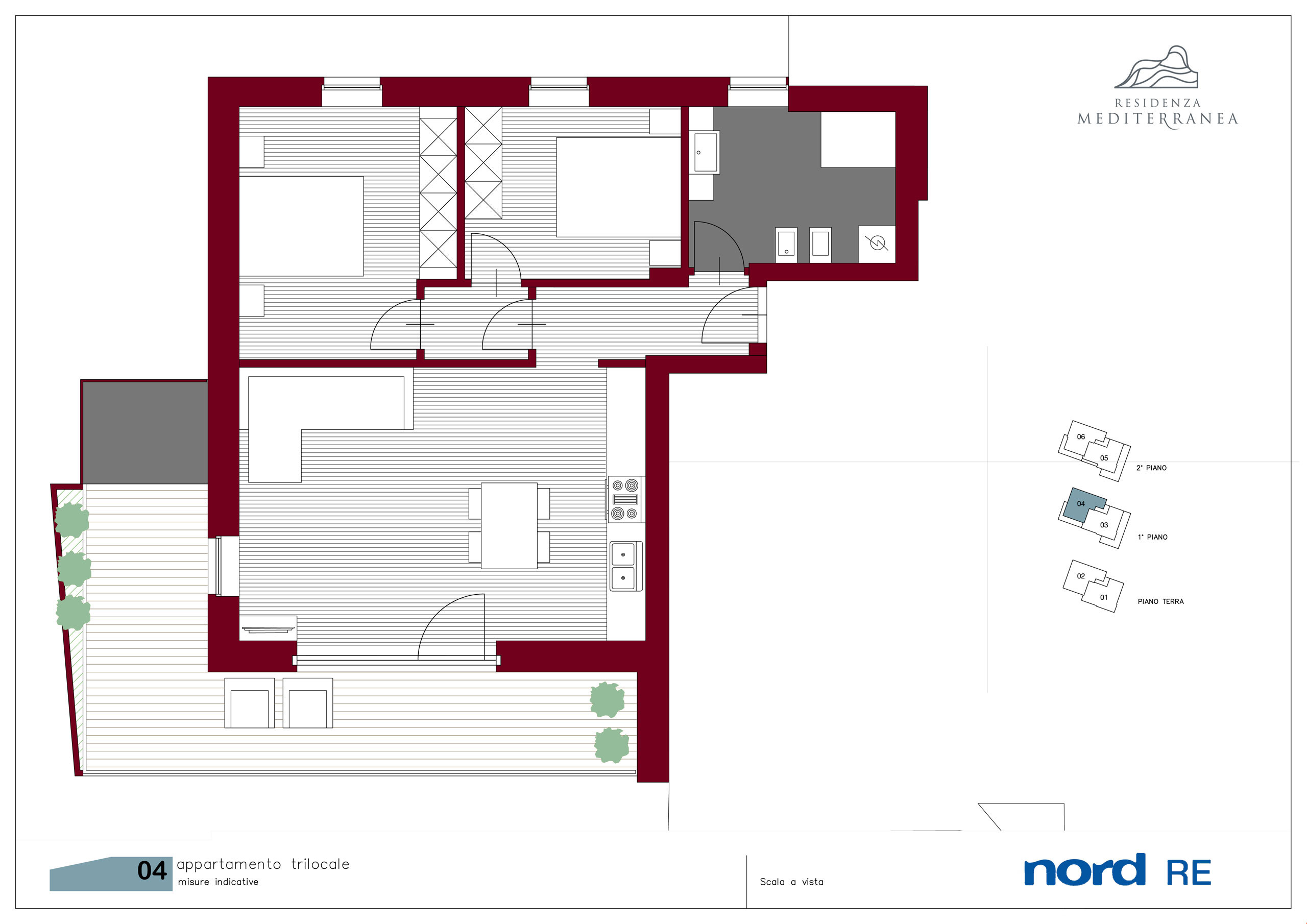 Residenza Mediterranea - Trilocale al primo piano con terrazzo