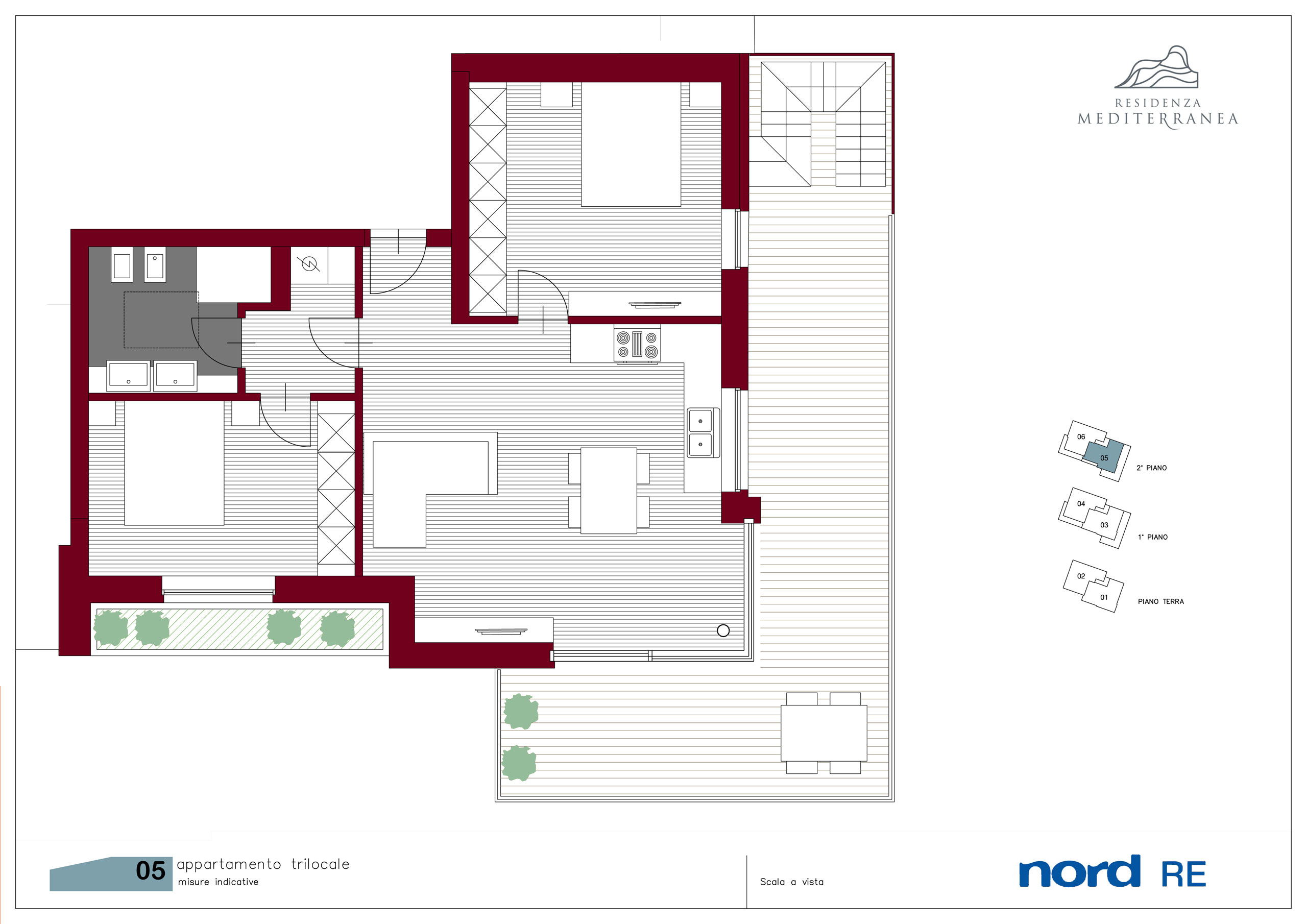 Residenza Mediterranea - Trilocale al secondo e ultimo piano con terrazzo