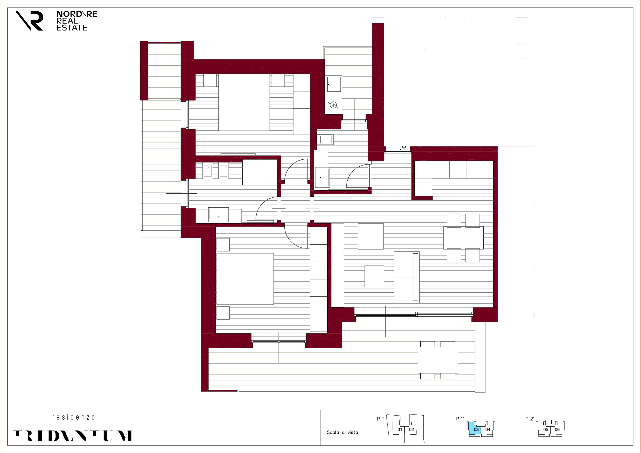 Residenza Tridentum - Trilocale al primo piano con terrazzo