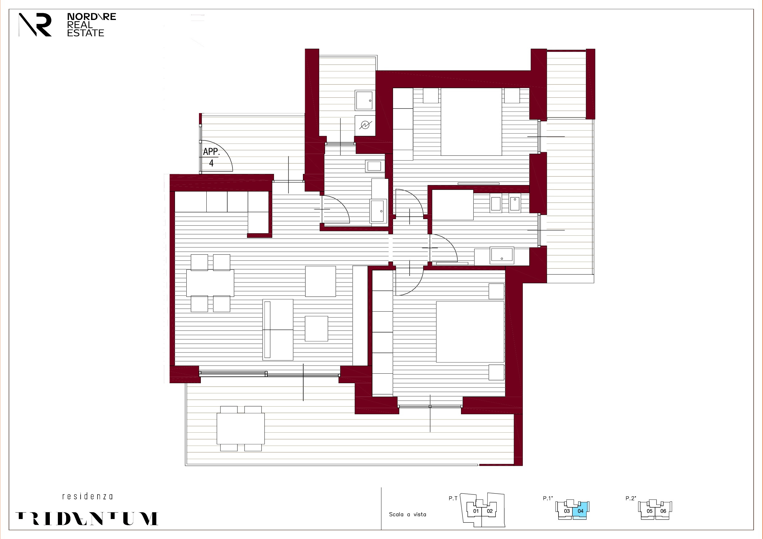 Residenza Tridentum - Trilocale al primo piano con terrazzo